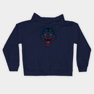 Blue flame tiger Kids Hoodie